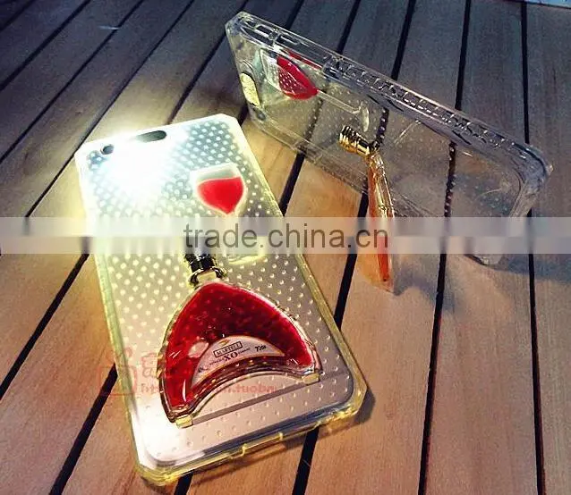 Flash mobile phone shell, mobile phone shell with wine cup bracket