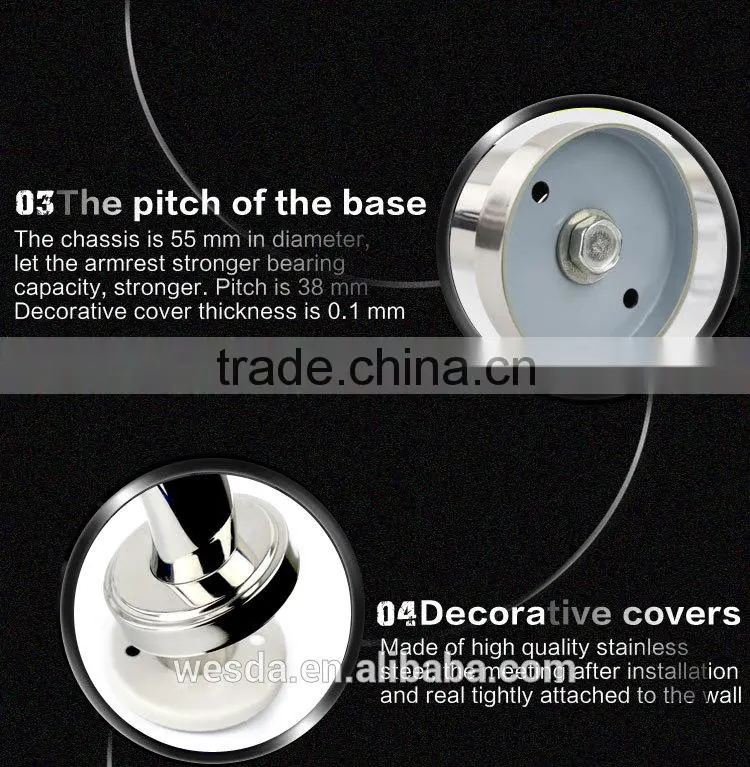 2015 Wesda Steel Bathroom handicap toilet grab bars 0127