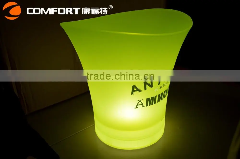 Competitive PP Plastic belvedere wine bucket LED Ice Bucket