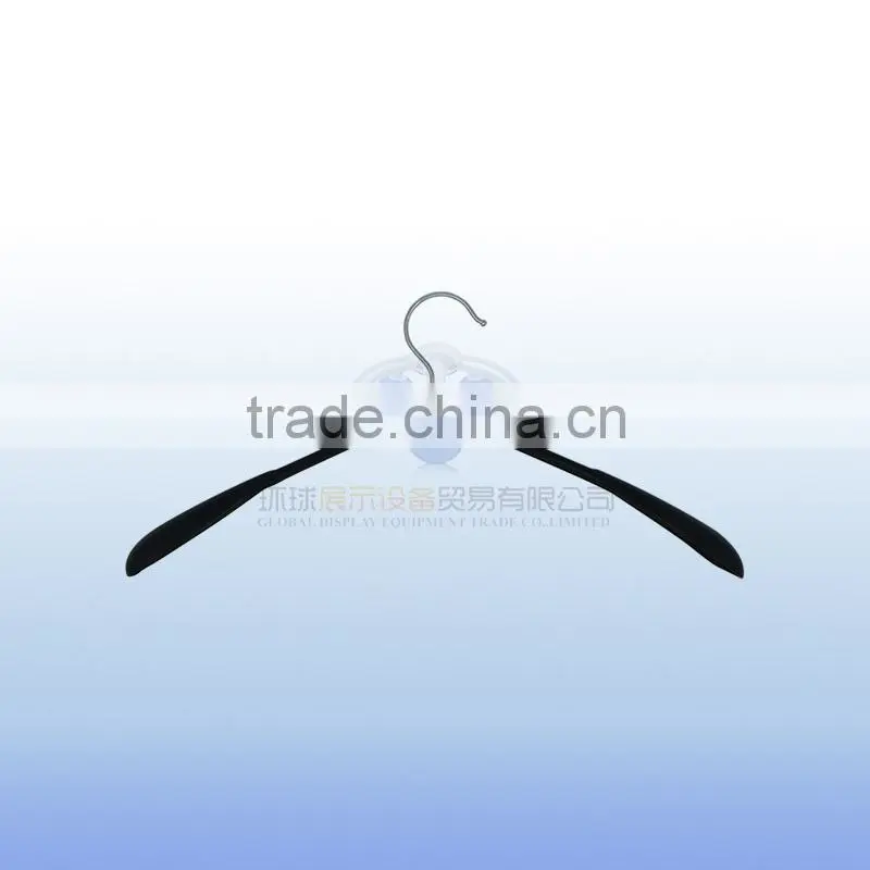 Black PVC coating wide shoulder hanger for drying clothes