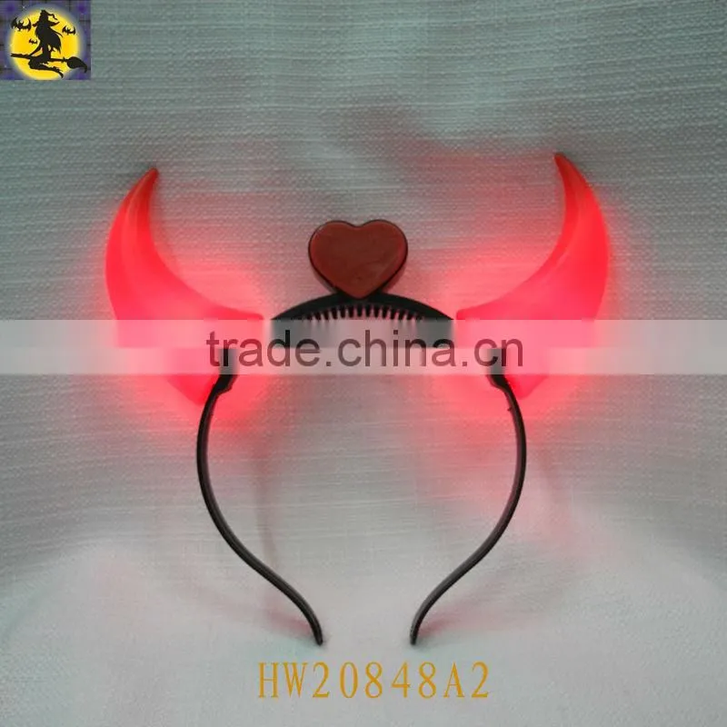 Big Red Ox horn Headband with LED for Halloween
