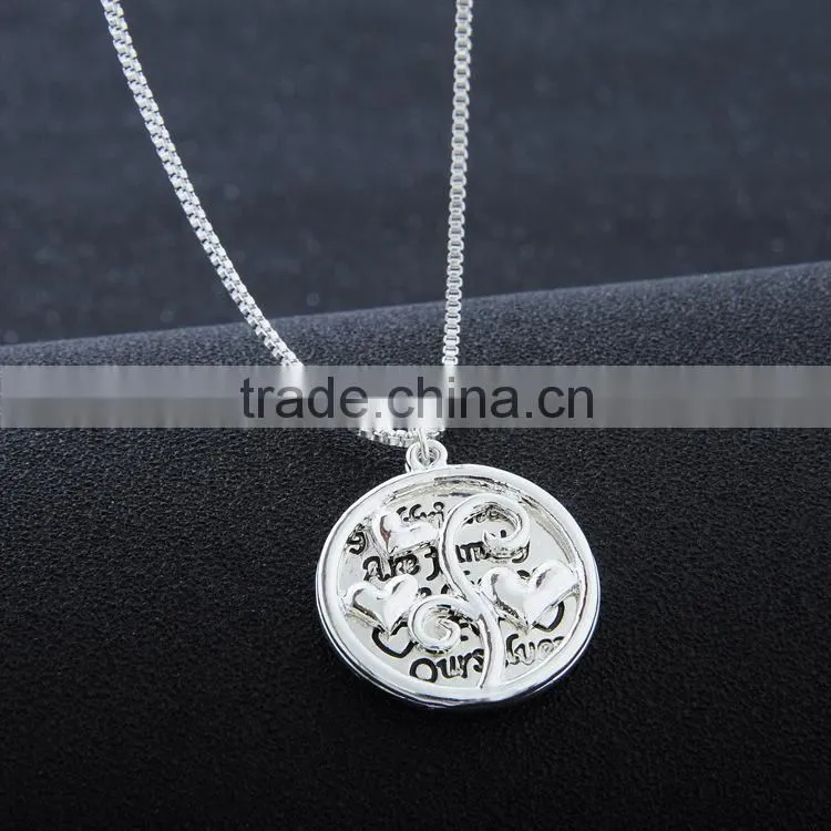 2015 European and American pop tree girlfriends love initial pendant necklace