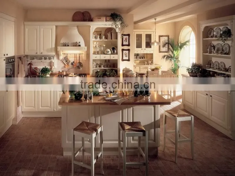 Solid wood kitchen cabinet for home or hotel,prefabricated kitchen cabinets