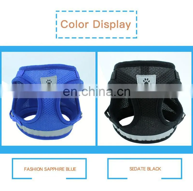 Dog Harness with Leash Summer Pet Adjustable Reflective Vest Walking Lead for Puppy Polyester Mesh Harness
