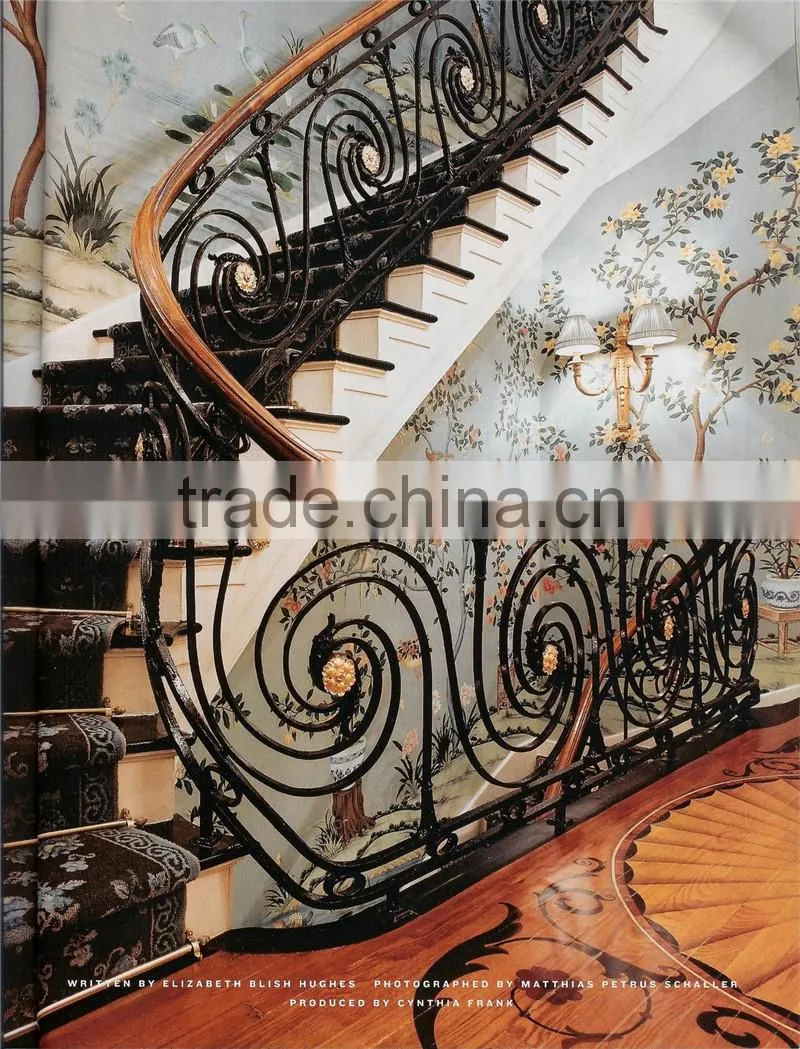Modern Ornamental Elegant Wrought Iron Stair Handrail