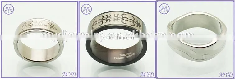 China Factory Classic Design Metal Stainless Steel Finger Band Ring