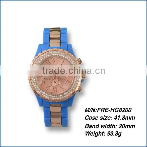 2014 wholesales hot sell colorful watches for women with diamond