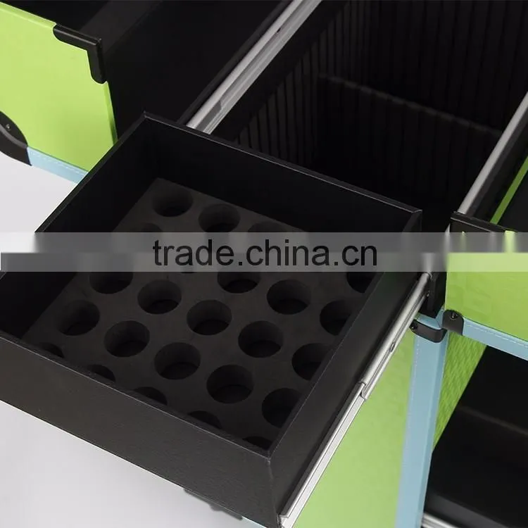 pvc trolley makeup case with drawers
