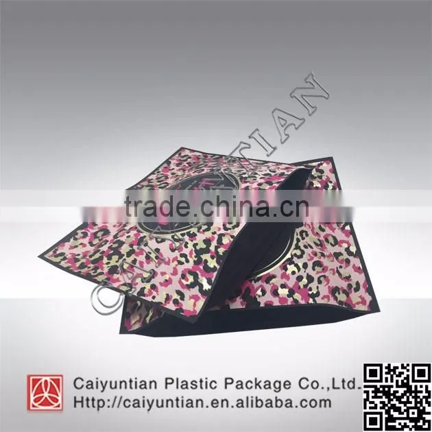 Resealable stand up make up plastic packing bag with personality printing