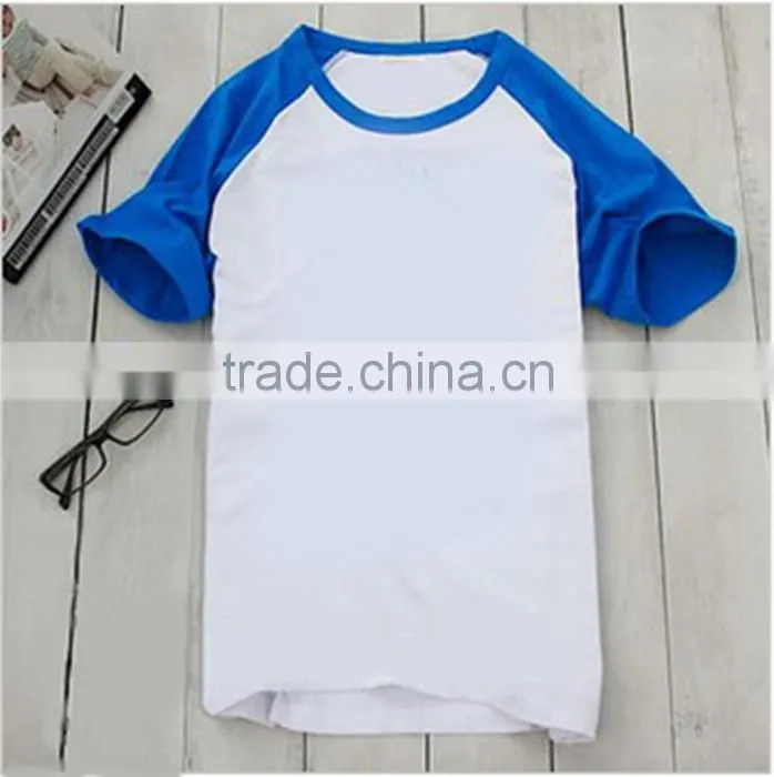 Whosale custom Sublimation 100% polyster Raglan T-shirt lover match, parent-children match and family dress