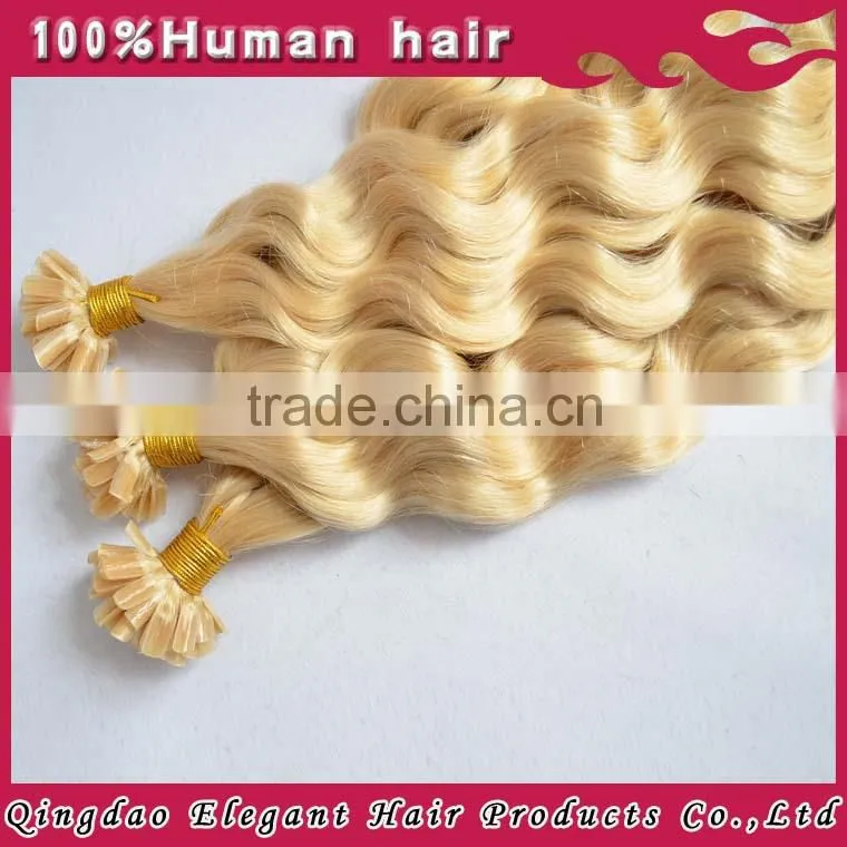 2015 Qingdao Grade 6A raw virgin brazilian hair blonde curly hair extensions