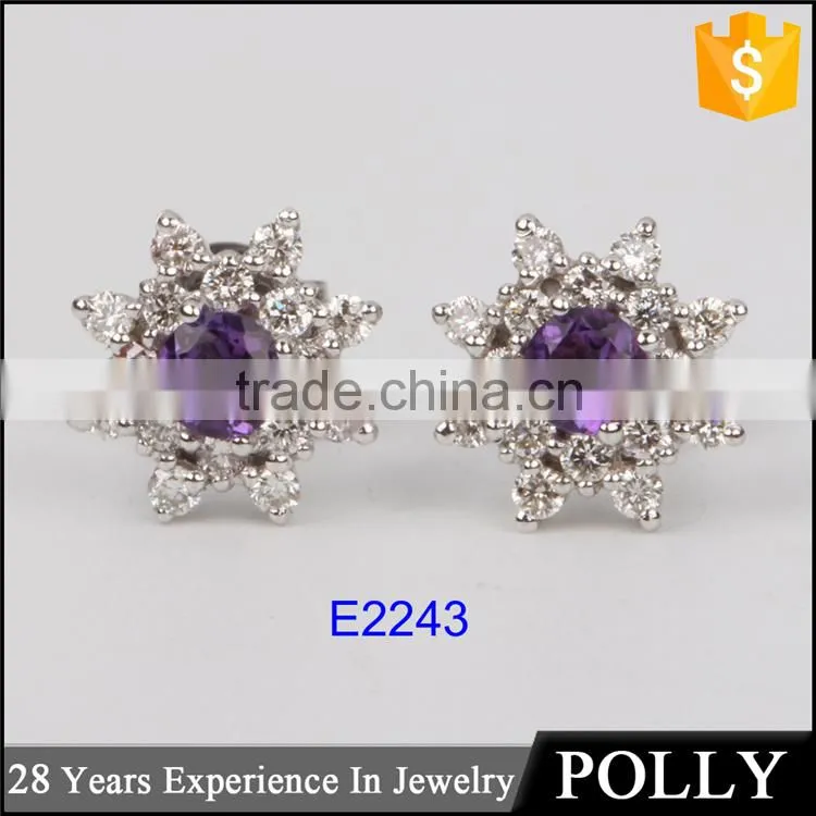 2015 Fashion small 18k gold design earring models jewelry double earring
