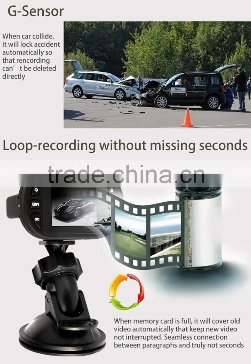 1.5 inches Screen Loop Recording 120 Degree Wide Angle MOV C600 Full HD1080p Car DVR