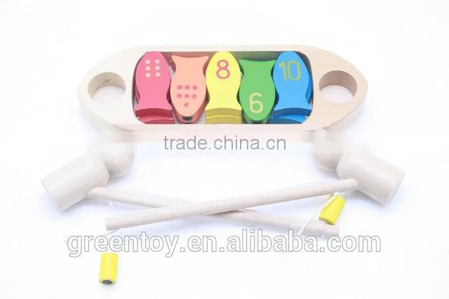 wooden magnetic block fishing games