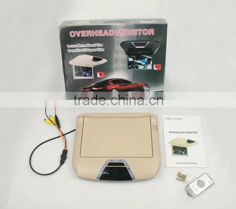 2014 super thin 9" roof mounted car monitor