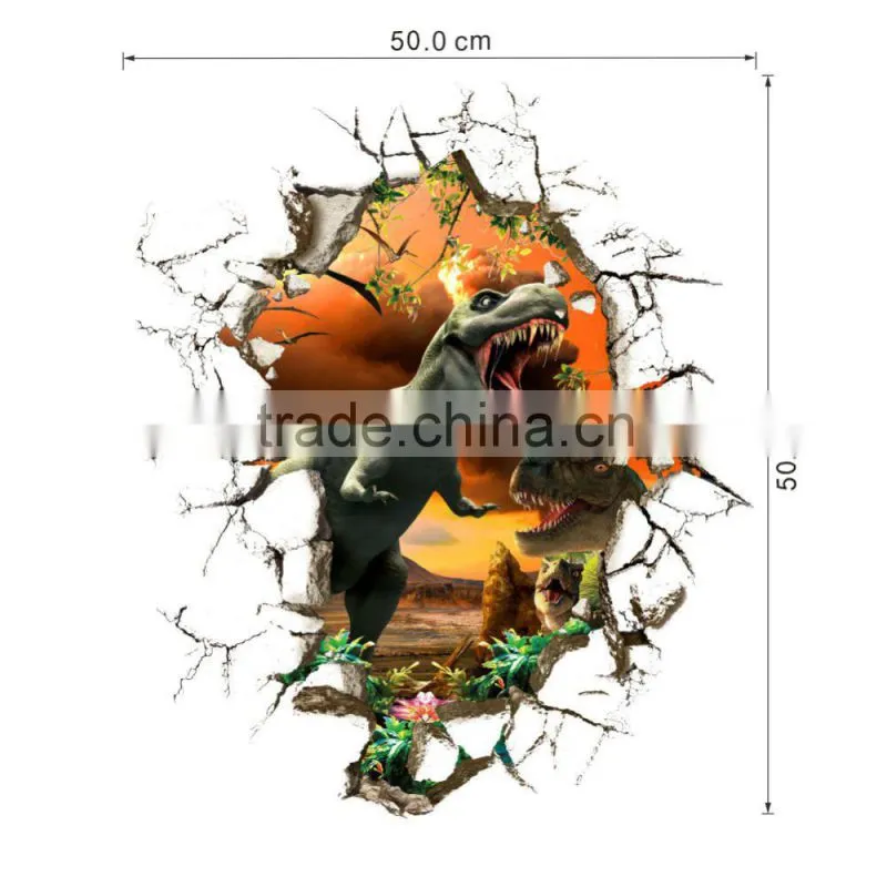 3d dinosaur Wall Stickers Decals for kids rooms Art for Baby Nursery Room Home Decoration Kids Cartoon Poster christmas gift