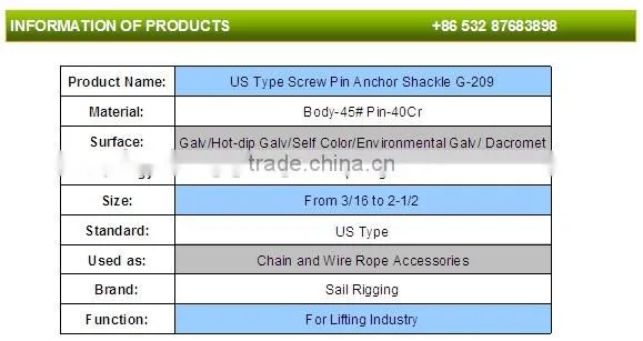 Forged Screw Pin Anchor Shackle with Alloy Pin