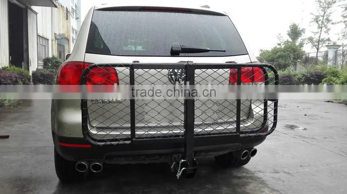 Powder coated steel hitch mount luggage rack