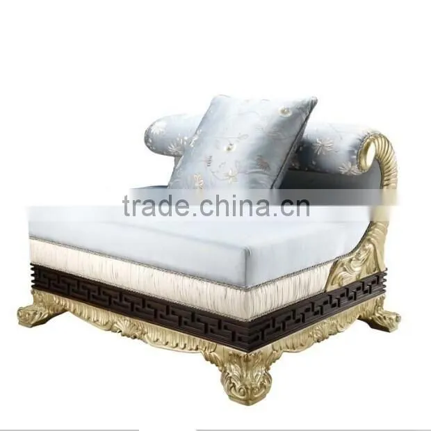 Living room silk armchair European style wood frame armchair
