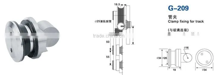 Clamp fixing for track/sliding door accessories/tube clamp fixing to glass(G-209)