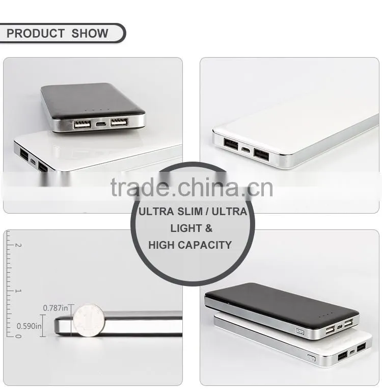 OEM logo ultra slim super fast charge 12000mah portable power bank