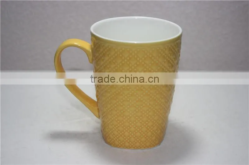 12oz glazed ceramic sublimation mug coffee cup with square bottom