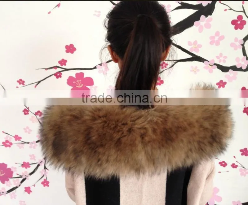 WINTER COAT COLLAR IMITATION RACCOON FUR STRIPES
