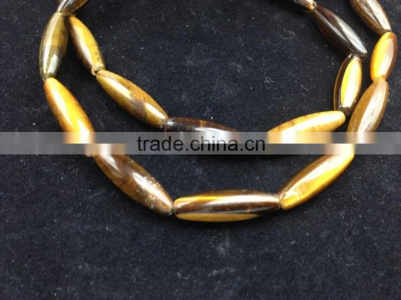Natural 6*20mm Tiger Eye Rice beads loose gemstone beads