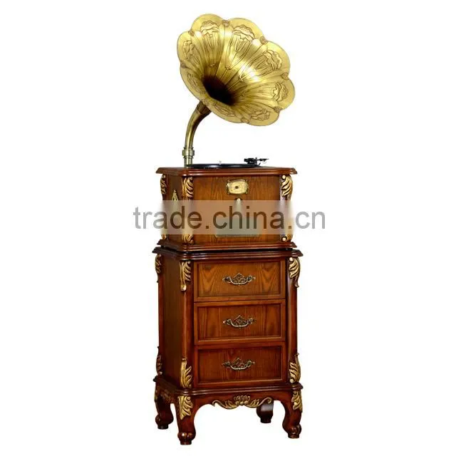 Archaize vinyl record player pure copper loudspeakers with wireless bluetooth retro phonograph record machine