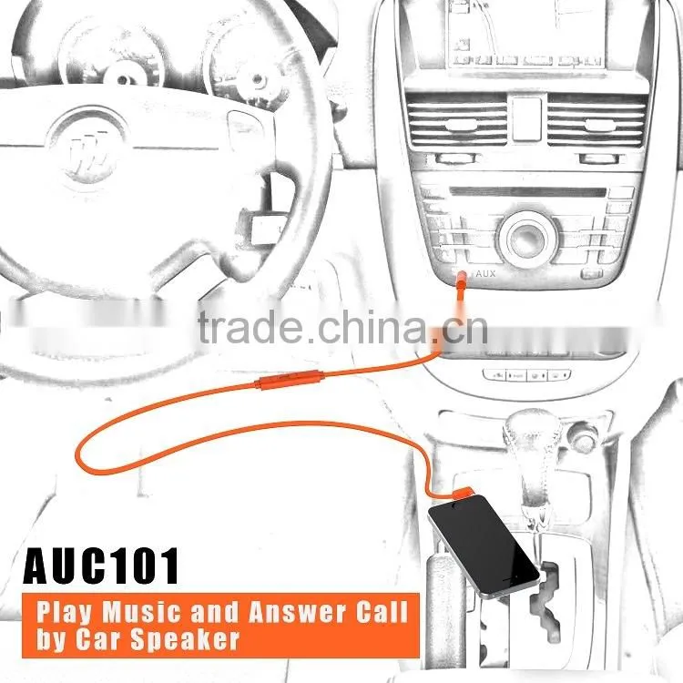 In-Line Remote Microphone 3.5mm Auxiliary Audio Cable with Voice Control