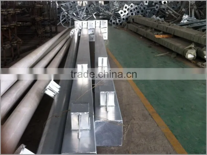 Galvanized square type steel signal pole