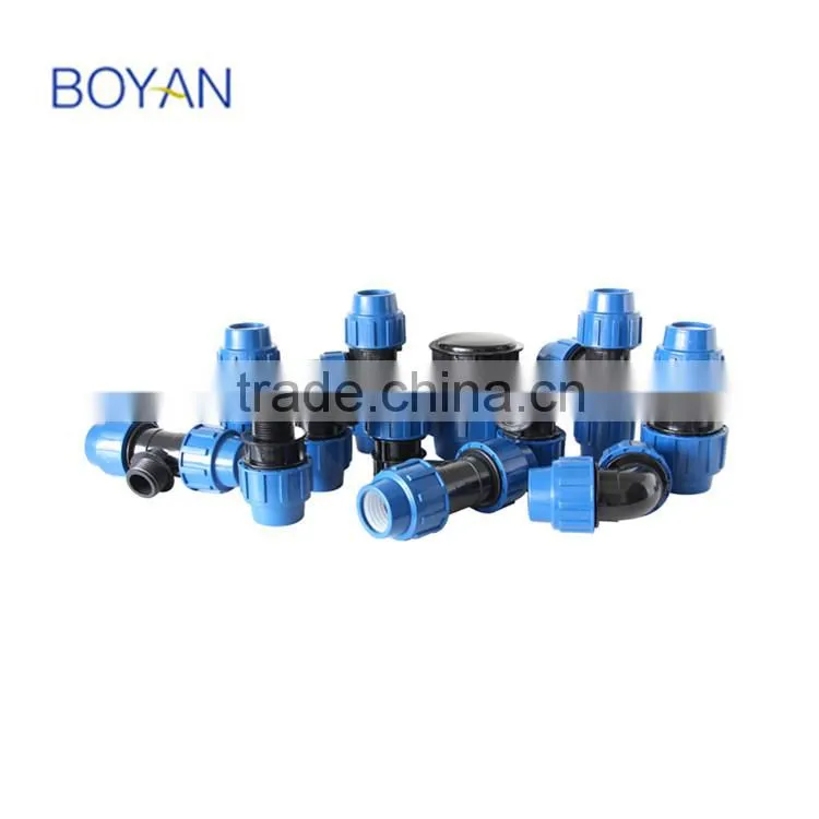 pp compression quick pipe fitting for irrigation male adaptor