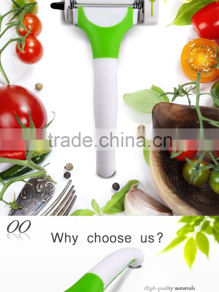 2016 as seen on TV kitchen gadgets 3 in 1 blades rotary manual multifunctional potato vegetable slicer peeler