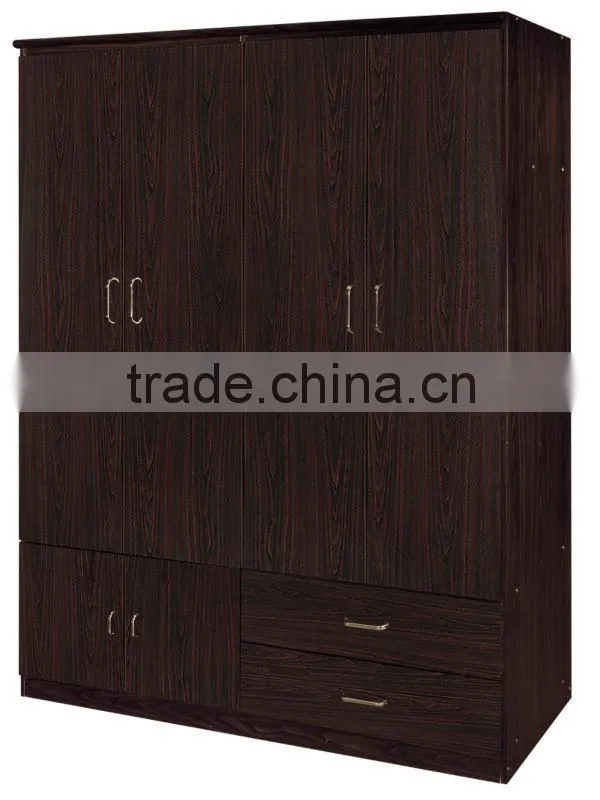hot sale cheap popular fashion modern 2 door with drawer MDF wardrobe closet