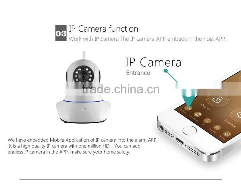 Popular KERUI 2million pixel CMOS KERUI HD network camera supports resolution (1280*720) wifi IP Camera for alarm system