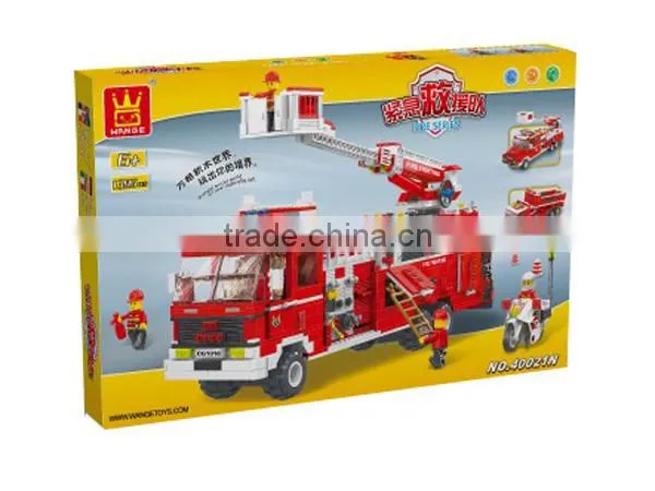 2014 DIY intelligence fire fighter series plastic brain toys blocks