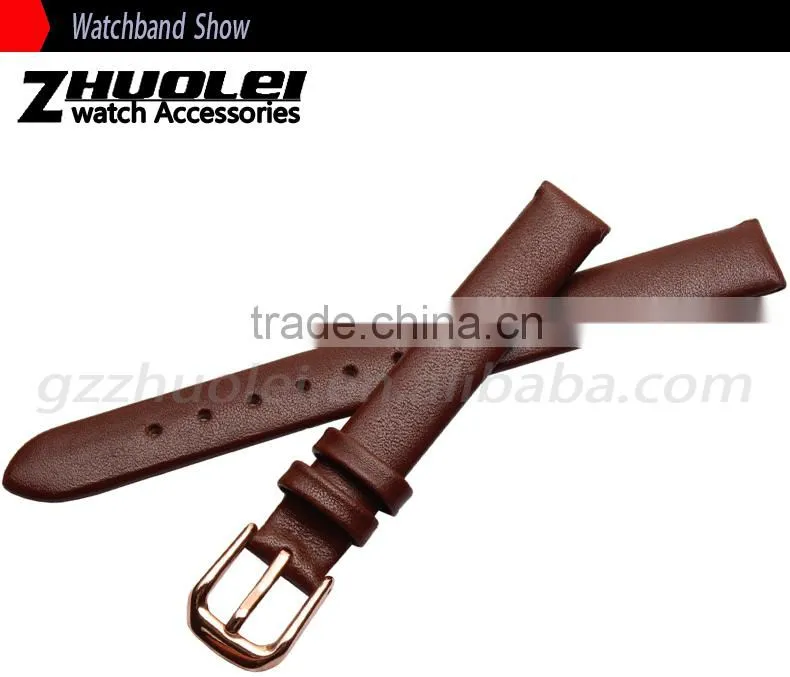 6|8|10|12mm high quality genuine leather Watch strap with stainless steel buckle Wholesale 3PCS