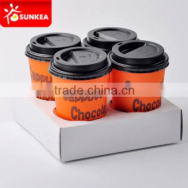 Wholesale Coffee Cup Carriers, Drink Trays,4 Cup Pulp Board Carrier Trays in China