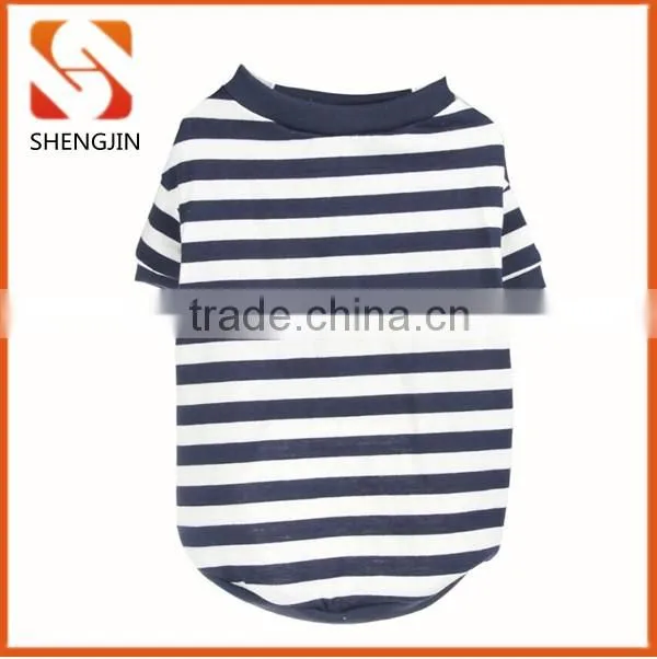 SJ-L6011 Tie print solid blue cotton dog vest pet shirts