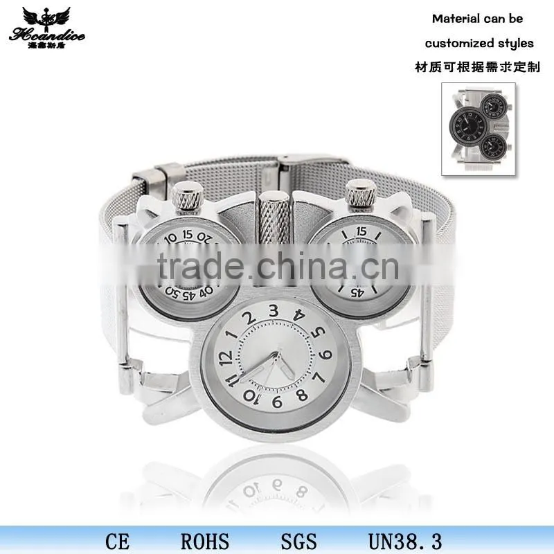 New Fashion rectangular big face Three Movement Watch