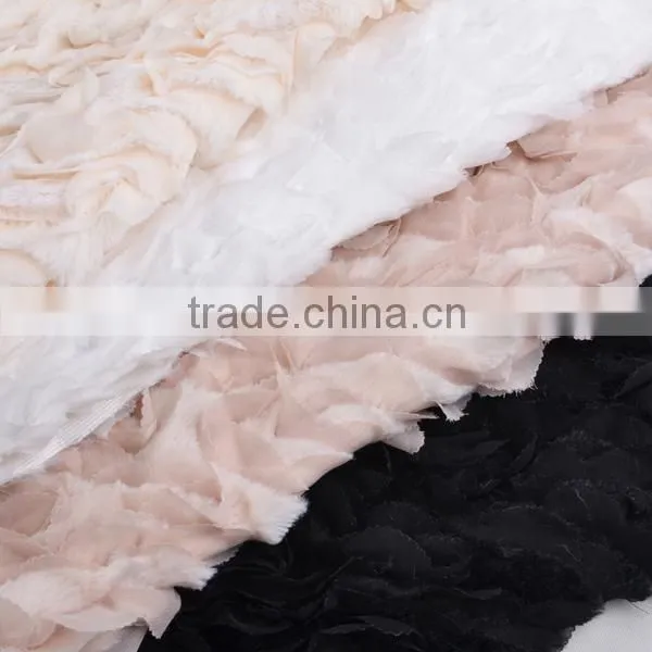 chiffon and fur imitation embroidery design wedding embroidery lace fabric