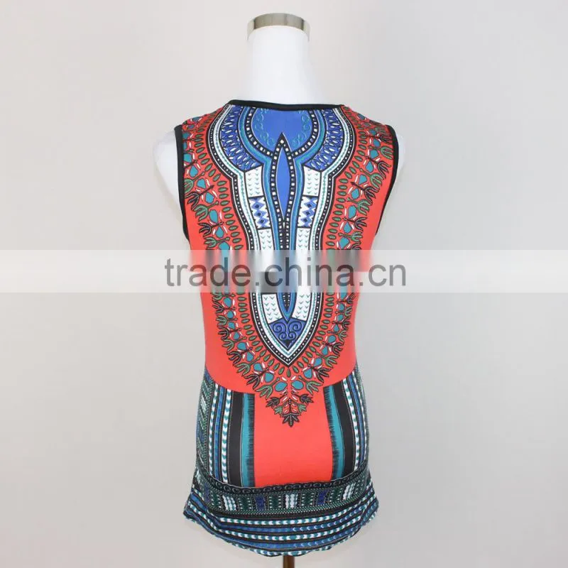 New arrival african dashiki women printing tank top