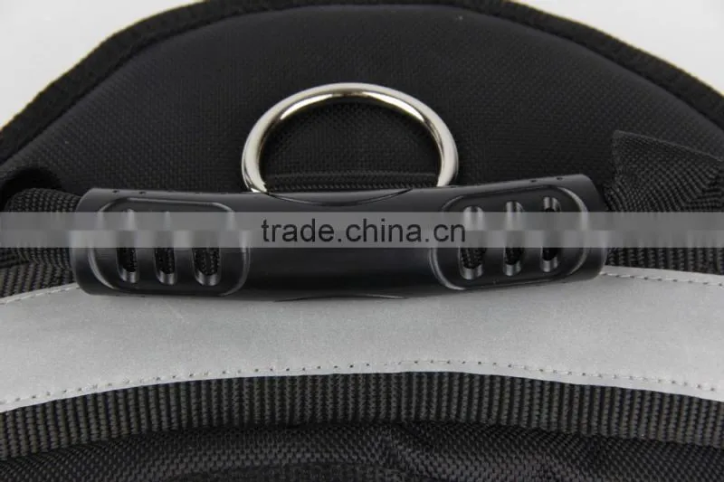 Durable pet harness with reflective band black dog harness