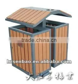 Outdoor Wood Plastic Composite Trash Bin
