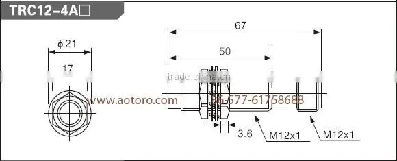 export products list TRC12-4AO distance 4mm non flush proximity sensor transducer