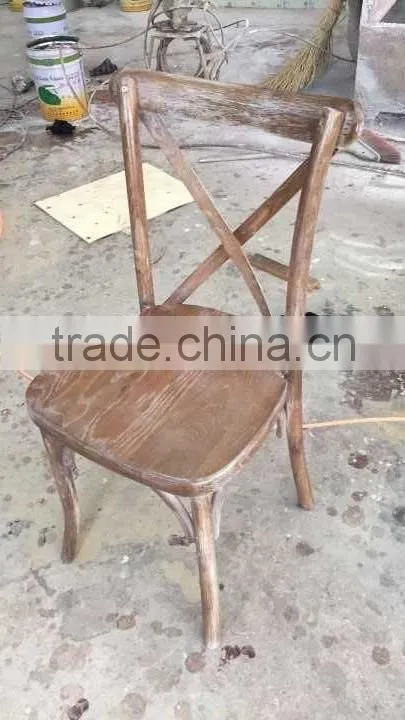 wooden oak wood antique cross back chair