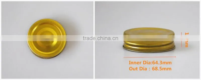 Gold glass storage honey jars'lid