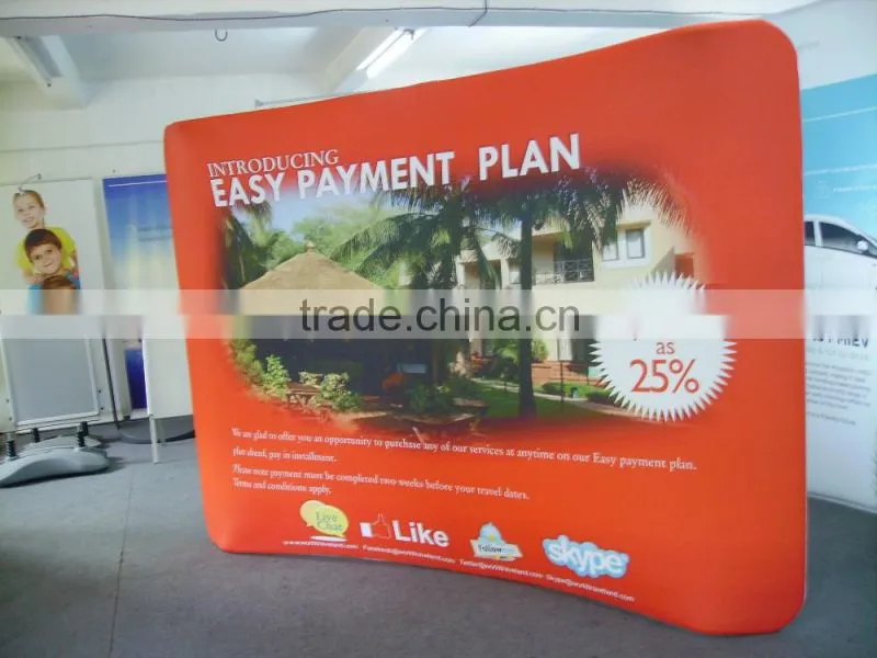 Tension fabric display, stretch fabric wall display rack