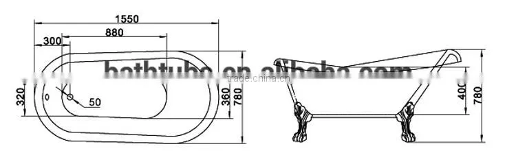 cUPC wholesale bath, plastic anti slip bathtub,plastic tub