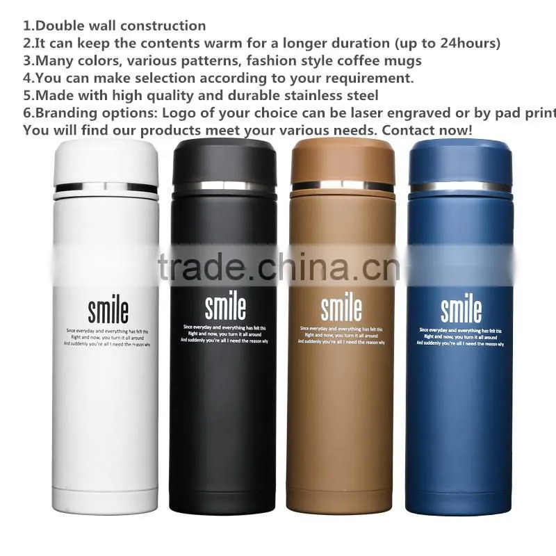 diller new hip colorful pattern business travel student stainless steel flask